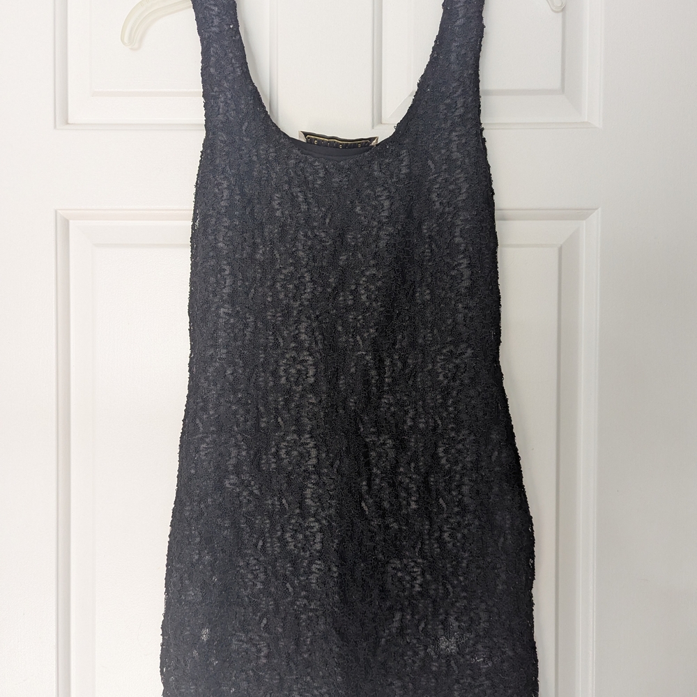 Black Lace Sleeveless Top